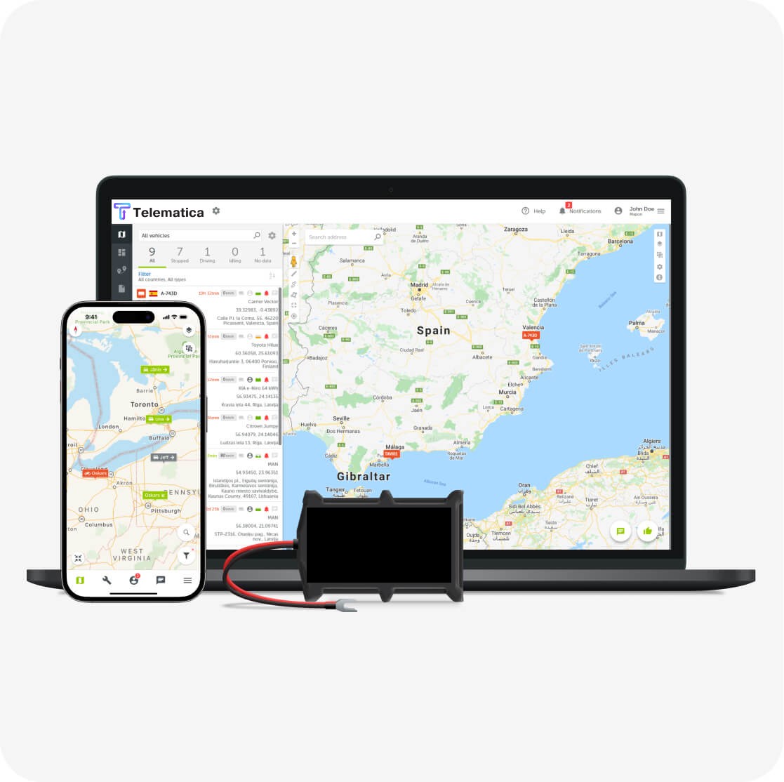 Stay informed – see real-time GPS locations and set alerts